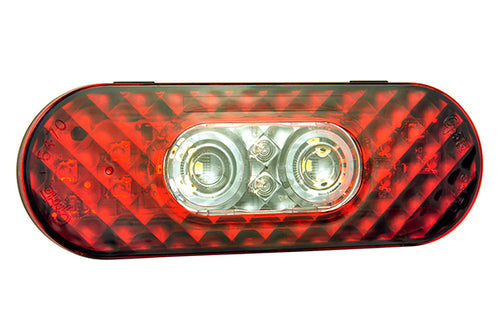 Grote 6" Oval LED Stop Tail Turn Lights with Integrated Hard Shell Back-up