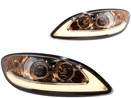 Chrome Headlight w/ LED Bar Fits International ProStar