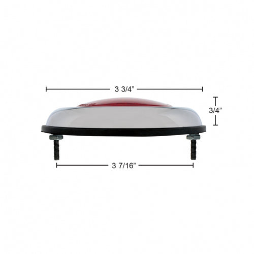 17 LED Chrome Tail Light Assembly with Flush Mount Bezel Red LED/Red Lens