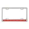 License Plate Frame With 12" Led Light Bar & Chrome Plastic Bezel Red Clear