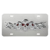 Stainless Steel License Plate with 3D Small Skulls Emblem