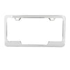 Plain 2-Hole License Plate Frame with Center Cut S.S.