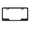 Plain 2-Hole License Plate Frame with Center Cut Matte Black