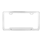 Plain 2-Hole License Plate Frame with Center Raised Chrome