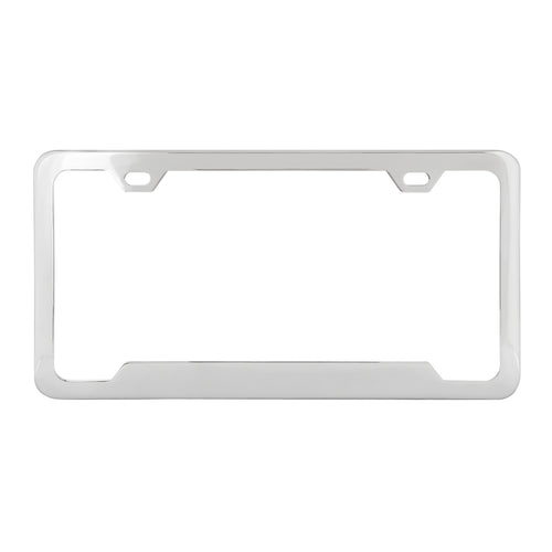 Plain 2-Hole License Plate Frame with Center Raised S.S.