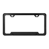 Plain 2-Hole License Plate Frame with Center Raised Matte Black