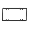 Plain 4-Hole License Plate Frame with Thin Bottom Semi-Gloss Black