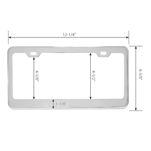 Plain 2-Hole License Plate Frame with Thick Bottom Semi-Gloss Black