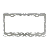 Chrome Flame License Plate Frame