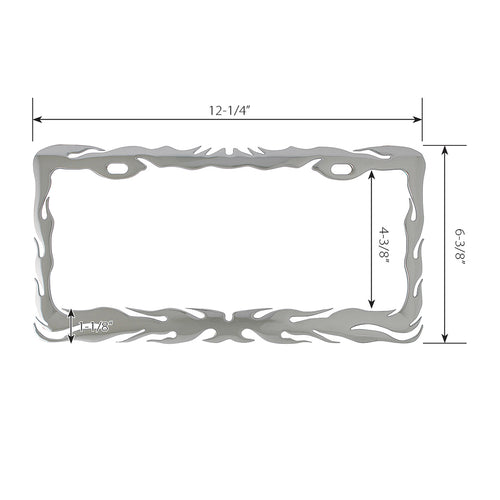 Chrome Flame License Plate Frame