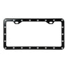 Black Steel With Chrome Rivets License Plate Frame