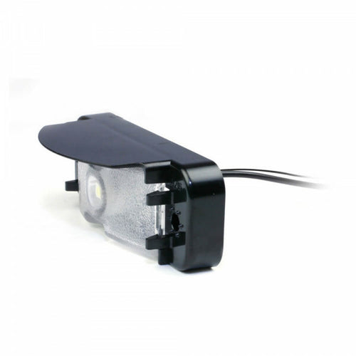 White MicroNova® Multi-Volt LED License Lights 9-32V Horizontal Mount, Black