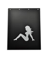 Mud Flap 24" X 30" 3/16" Poly Flap  Silver Girl Left Side  (Each)
