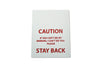 Mud Flap 24" X 30" 3/16”  Poly Flap Caution Stay Back White Flap (Each)