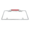 Chrome Deluxe LED License Plate Frame - Red LED Third Brake Light