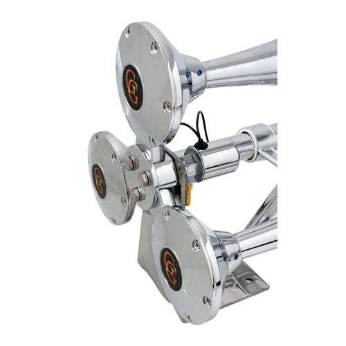 Chrome Heavy Duty Train Horn W/ Stainless Steel L Bracket