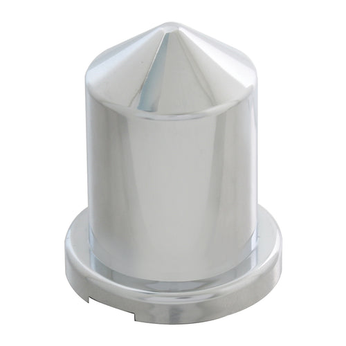Pointed Chrome Plastic Nut Cover W/Flange 3/4" & 18mm, Height 1-9/16" (10 PCs)