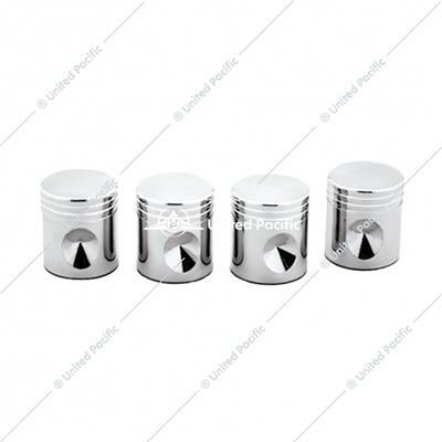 Chrome Piston Valve Caps (4 Pack