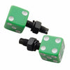 Descontinued. Dice License Plate Fastener - Green (2 Pack)