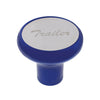 Blue Deluxe Aluminum Screw-On Air Valve Knob With Stainless Trailer Plaque