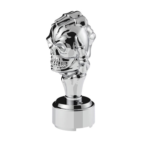 Thread-On Skull Gearshift Knob With 9/10 Speed Adapter - Chrome