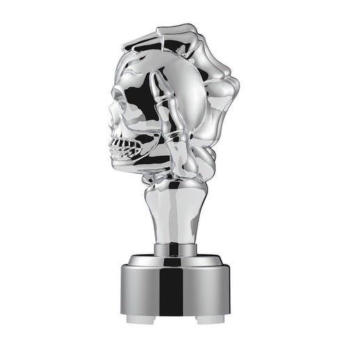 Thread-On Skull Gearshift Knob With 9/10 Speed Adapter - Chrome