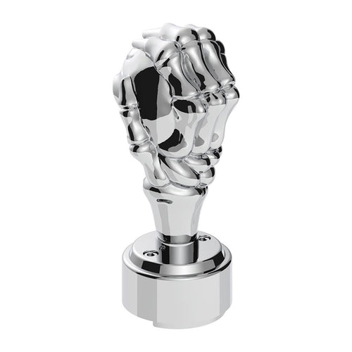 Thread-On Skull Gearshift Knob With 9/10 Speed Adapter - Chrome