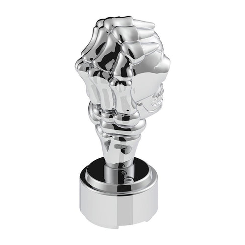 Thread-On Skull Gearshift Knob With 9/10 Speed Adapter - Chrome