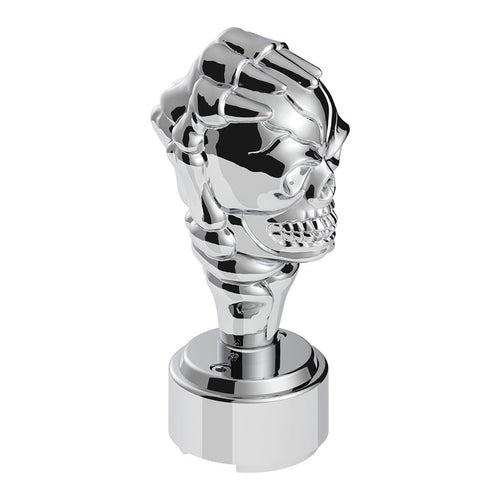 Thread-On Skull Gearshift Knob With 9/10 Speed Adapter - Chrome