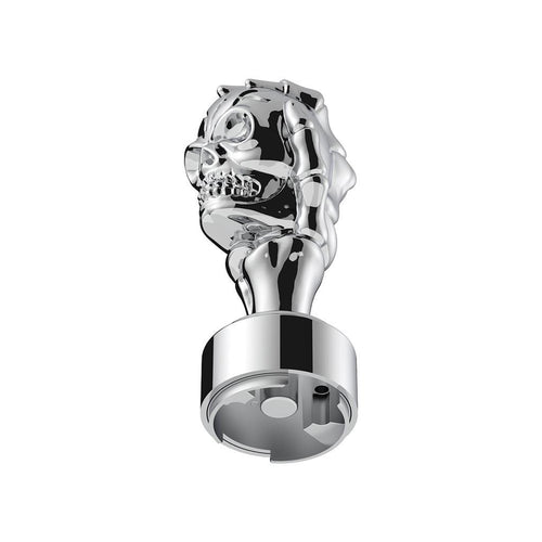 Thread-On Skull Gearshift Knob With 9/10 Speed Adapter - Chrome