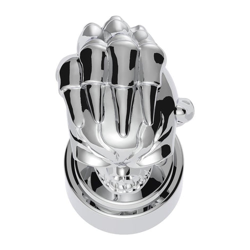 Thread-On Skull Gearshift Knob With 9/10 Speed Adapter - Chrome