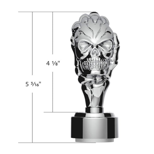 Thread-On Skull Gearshift Knob With 9/10 Speed Adapter - Chrome