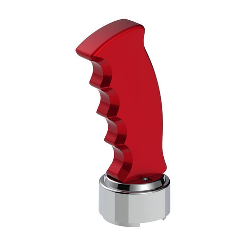 Thread-On Pistol Grip Gearshift Knob With Chrome 9/10 Speed Adapter - Candy Red