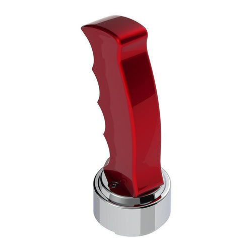 Thread-On Pistol Grip Gearshift Knob With Chrome 9/10 Speed Adapter - Candy Red