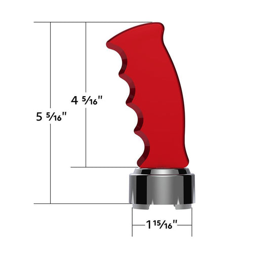 Thread-On Pistol Grip Gearshift Knob With Chrome 9/10 Speed Adapter - Candy Red