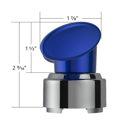 Thread-On T-Shape Gearshift Knob With Chrome 9/10 Speed Adapter - Indigo Blue