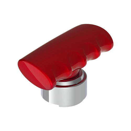 Thread-On T-Shape Gearshift Knob With Chrome 13/15/18 Speed Adapter - Candy Red