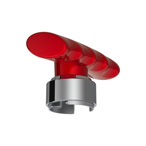 Thread-On T-Shape Gearshift Knob With Chrome 13/15/18 Speed Adapter - Candy Red