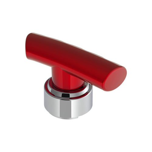 Thread-On T-Shape Gearshift Knob With Chrome 13/15/18 Speed Adapter - Candy Red