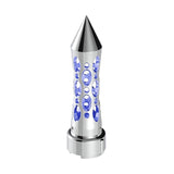 Thread-On Daytona Style Spike Gearshift Knob With LED 13/15/18 Speed Adapter - Chrome/Blue LED