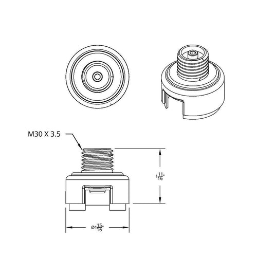 M30X3.5 Thread-On Shift Knob Mounting Adapter For Eaton Fuller Style 13/15/18 Shifter - Candy Red