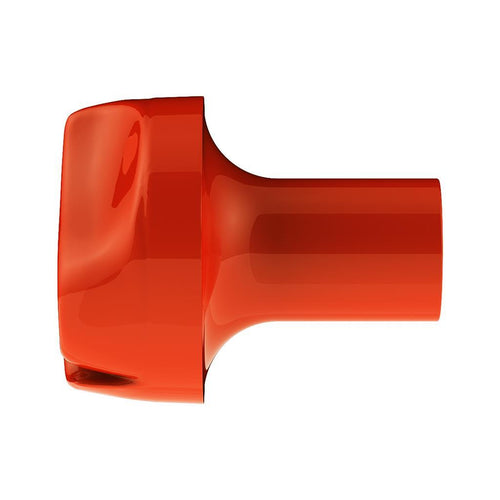 Ace Of Spades Air Valve Knob - Cadmium Orange With Gloss Red Inlay