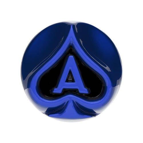 Ace Of Spades Air Valve Knob - Indigo Blue With Gloss Black Inlay