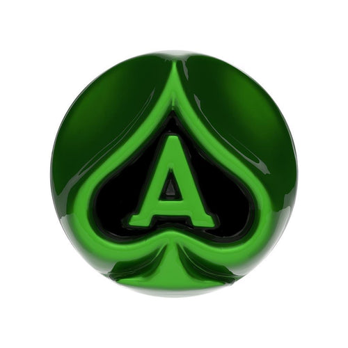 Ace Of Spades Air Valve Knob - Emerald Green With Gloss Black Inlay