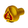 Ace Of Spades Air Valve Knob - Electric Yellow With Gloss Red Inlay