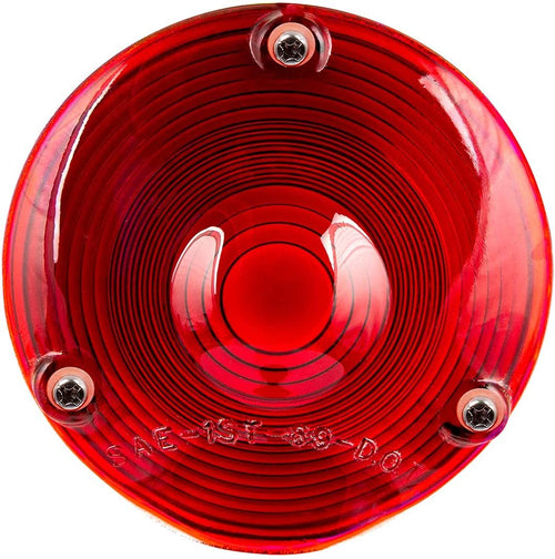 4 inches Red Classic Glass Lens