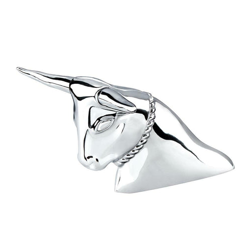 Chrome Long Horn Bull Ornament