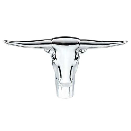 Chrome Long Horn Bull Ornament