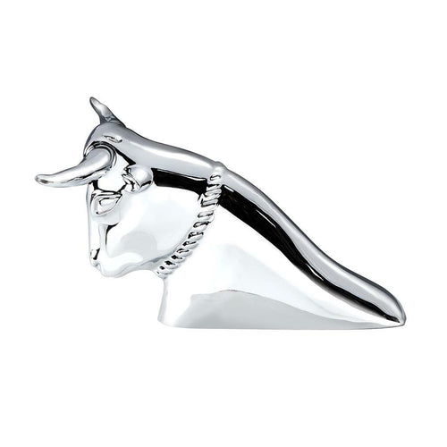 Chrome Long Horn Bull Ornament