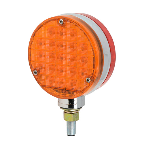 4" Double Face Smart Dynamic LED Pedestal Light Driver Side  Amber/Amber-Red/Red